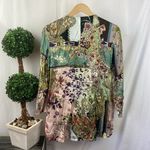 John Mark Pink Multi Color V Neck Long Sleeve Embellished Tunic Dress New S Photo 1