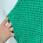 Chico's ‎ Green Crochet Knit Top Size Small Linen Cotton Blend Short Sleeve Photo 3