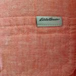 Eddie Bauer  Linen Blend Vented Roll Tab Sleeve  Breast Pocket Button Up Pink XL Photo 1