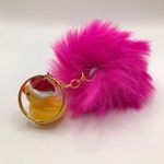 Holiday Pom Keychain | Hot Pink | Plastic Ducky with Santa Hat Charm Handmade Photo 3