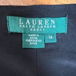 Ralph Lauren Lauren Dress 14 Black Sheath Faux Wrap V-Neck 3/4 Sleeve Flattering Photo 10