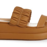 Marion Parke Margo Dual Band Wedge Platform Sandals In Camel Size US 6 Photo 0