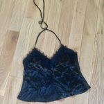 LF Shiny Black Cropped Halter Tank Photo 3