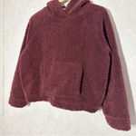 Vince Women’s Cozy Faux Fur Hoodie Pullover Teddy Chunky In Cordovan SP Photo 3