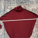 Lole  Wine Burgundy Color Block Turtleneck Sweater Split Hem Tunic Size Small Photo 6