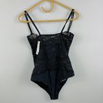 Fleur Du Mal Charlotte lace balconette bodysuit NWT Black Photo 4