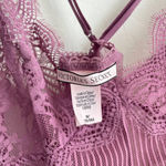 Victoria's Secret  Lace Cami Top Sheer Criss Cross Purple Medium Photo 3