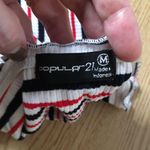 Popular 21 Striped Ribbed Tube Top Red White And Blue Size Medium Photo 3