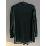 Soft Surroundings  Velvet Button Down Tunic Women Medium Festive Teal Holiday Photo 1
