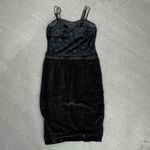 Anac by Kimi Velvet Faux Fur Sleeveless Sheath Dress Black Small Black Photo 12