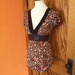 Retro Geometric Print Top | Y2K V Photo 7