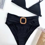 black front buckle high waist swimsuits Photo 4