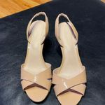 Calvin Klein Lucette Nude Neutral Glossy Slingback Sandals Kitten Heeled crisscross straps heels pumps Super comfy cream beige Photo 1