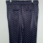 Loft Ann Taylor  Geo Fluid Drawstring Pants Navy Blue Satin Women’s 2 Photo 4