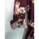 French Grey Women's Floral Brushed Knit Dress‎ Burgundy Medium NWT Bohemian Red Photo 4