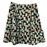 W By Worth  Pleated Retro Printed A-Line Skirt Photo 0