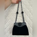 Vintage Rare Elegant Black Beaded Women's Bag 90s Photo 3