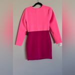 EXPRESS Body Contour Long Sleeve Color Block Cutout Mini Sweater Dress pink sz L Photo 8