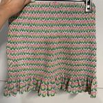 ZARA  SMOCKED FLORAL MINI SKIRT GREEN PINK SMALL Photo 4
