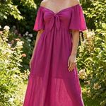 PRETTYGARDEN Chic Off-Shoulder Magenta Midi Dress size XL Photo 0