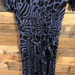 Lisa Rinna Blue And‎ Black Animal Print Belted Jumpsuit Size 10 Photo 2