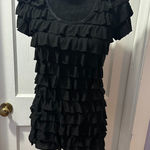 Karen Kane Black Short Sleeve Top with Ruffles in L Photo 0