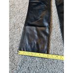 Joie  Black Faux Leather High Smocked Waist Straight Leg Pull On Pants Size M Photo 4