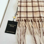 Charter Club Luxury Cashmere Plaid Scarf Ivory Neutral 2-Ply Lightweight Unisex Photo 4