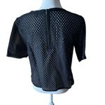 Banana Republic Black Laser Cut Sheer Short Sleeve Top – Women’s Size M Photo 4