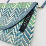 Steven By Steve Madden  Woven Crossbody Bag Purse PVC Cotton Blues Gold NWT Photo 5