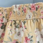 Abercrombie & Fitch Abercrombie Floral Front Tie Yellow Puff Sleeve Crop Top Size S Photo 3