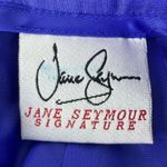 Vintage Jane Seymour 100% Silk Barrel Trousers Pants 8 Petite Blue Satin Disco Size 8P Photo 5