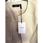 Theory  Womens Cropped Jacket Size 12 Light Linen Luxe Beige NWT Photo 1