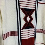 Kimlon vintage 60’s sweater cream, rust, black design. Hippie, boho, S Orange Photo 3