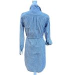 Tommy Hilfiger womens shirt dress S blue white long sleeves rope belt Photo 2