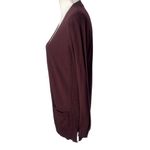 matty m The Boyfriend Open Front Cardigan Sweater in Merlot Photo 2