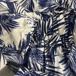 Panama Jack Linen Blend Wrap Skirt Blue White Tropical Leaves Women Size S Photo 7