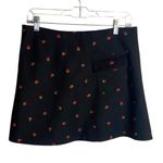 ZARA  Stefano Pilati Size Small Black Embroidered Strawberry Mini Skirt Wool Photo 2