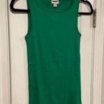 J.Crew NWOT Size XXS Mid Weight Boat Neck Kelly Green Knit Cotton Tank Top Photo 2