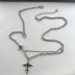 Cross Pendant Necklace for Men Women Streetwear Punk Hip Hop Unisex Style Silver Photo 4