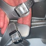 Joan Vass Women's Silver Strappy Sandals Size 7 Rhinestone Embellished Photo 4