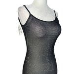 We Wore What Mesh Scoop Maxi Slip Dress in Rhinestone Black X-Small Womens Photo 7