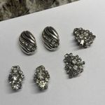 Lot Of 3 Women's Costume Earrings Rhinestone CLIP On Clip Photo 0