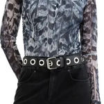 ALLSAINTS Tia Long Sleeve Mesh Top in Inez Blue - US 4 Photo 0