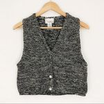 Vintage Marled Knit Sweater Vest | Size M Black Size M Photo 8