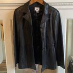 90s Vintage BP Brass Plum Nordstrom Lambskin Leather Coat Jacket Womens L Black Size L Photo 7