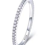 Sterling Silver SIZE 9 925 Simulated Diamond Stackable Ring Eternity Band Photo 0