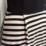 Banana Republic Fit & Flare Cocktail Dress Black/White Stripes Cut Out Back Edgy Photo 2