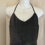 Topshop Charcoal Silver Glitter Metallic Ruched Front Ruffled Mini Party Dress M Photo 4