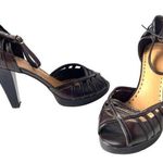 Gianni Bini Jasmine Peep Toe Platform Heels Womens Shoes Size 9.5M Brown Strap Photo 0